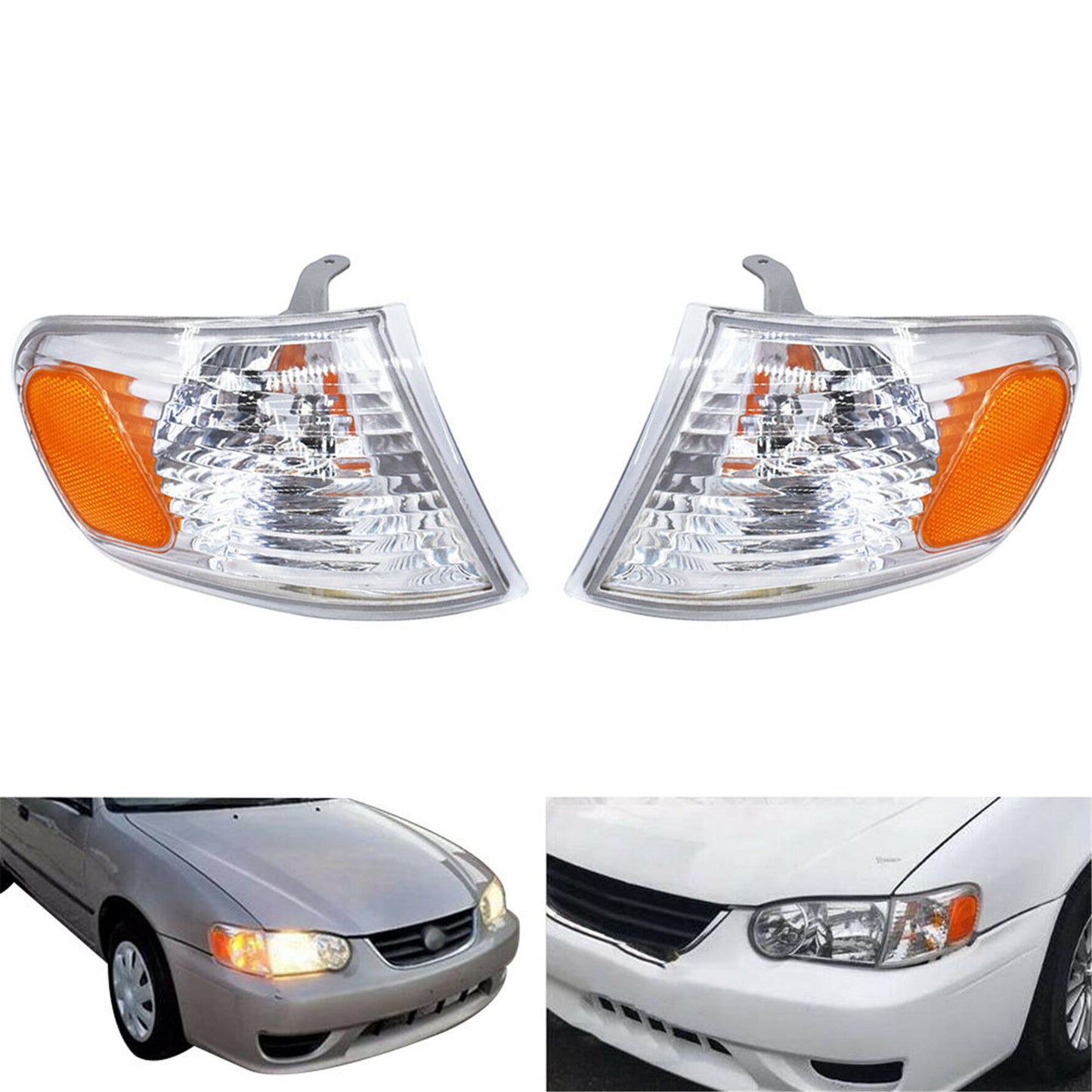 Passenger Right Drive Left Side Parking/Turn Signal Light Assembly Replacement for 2001-2002 Toyota Corolla