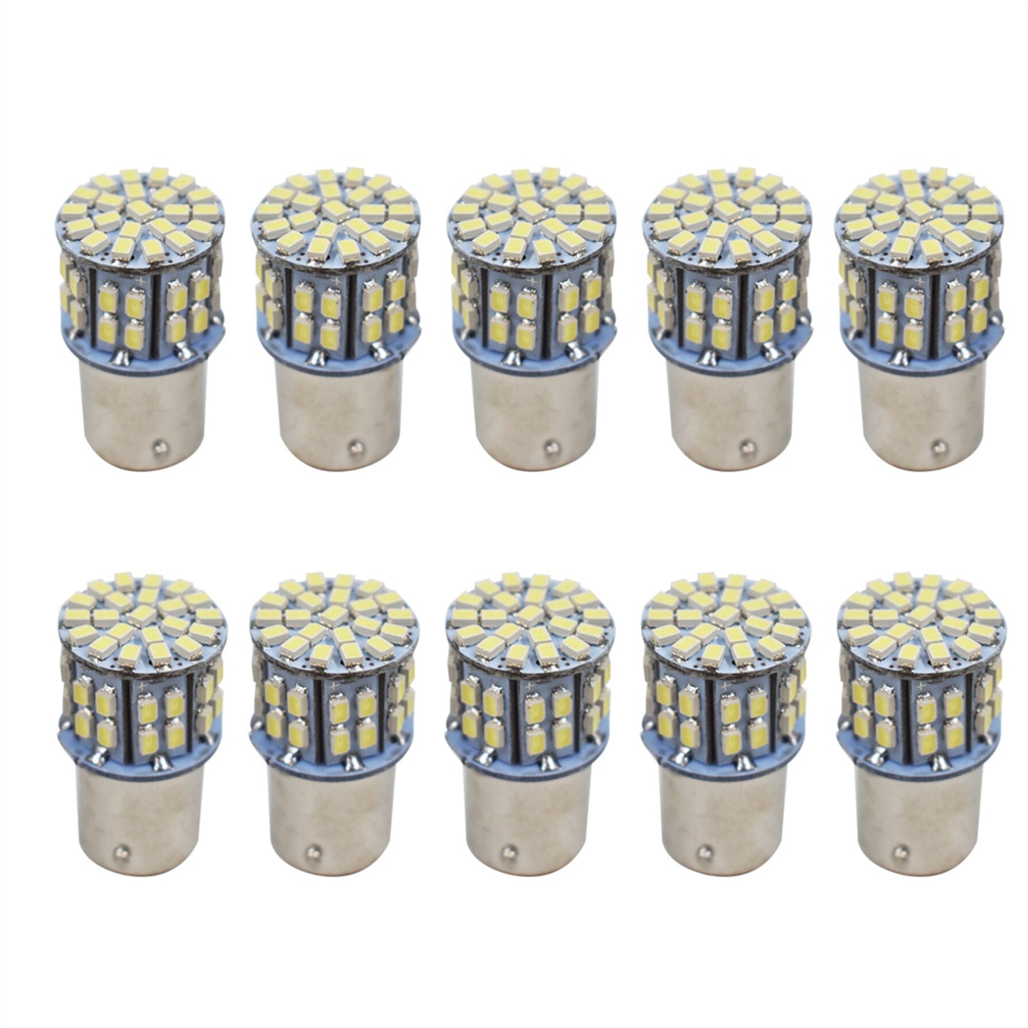 10pcs Super Bright 400LM 1157 BAY15D 7528 1016 1034 50-SMD 1206 6000K White LED Bulbs Car Rear Turn Signal Lights Interior RV Camper Parking Light Bulb 12V