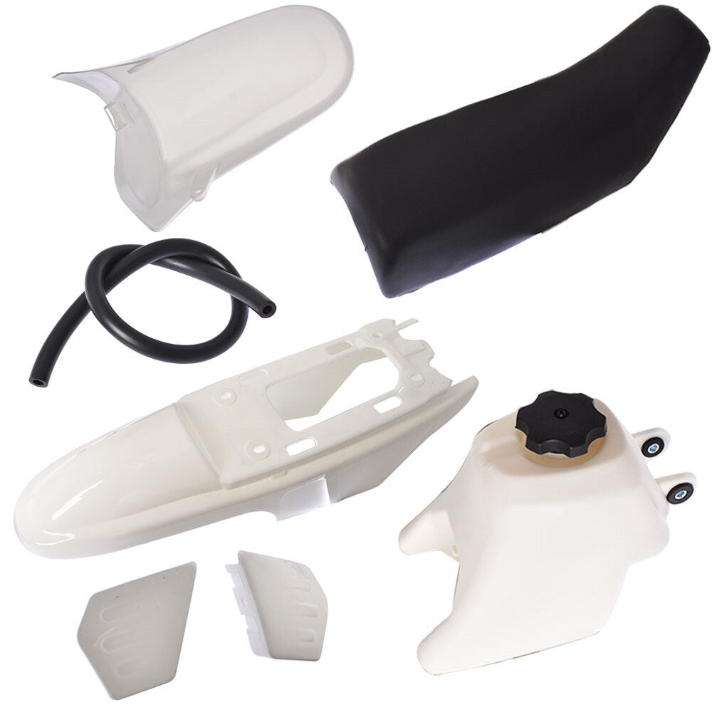 LABLT Motorcycle Complete Fairing Plastic Kit w/Seat Front Fender Rear Fender Gas Tank Body Assembly Replacement for Yamaha PW50 PY50 PW 50 PY 50 All Years White