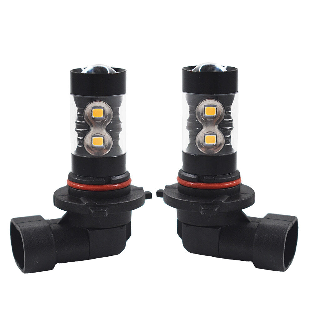 2 x 9006 HB4 LED Fog Lights Bulbs 50W Amber Orange 3000K Fog Light DRL Lamp Bulb