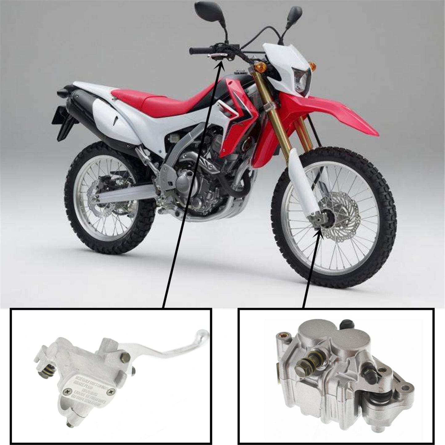 LABLT Motorcycle Front Master Cylinder Lever & Brake Caliper Kit 45150-MEN-006 Replacement for Honda CR125R 250R CRF250X 450X 45150-MKE-A71 45150-MEN-A51