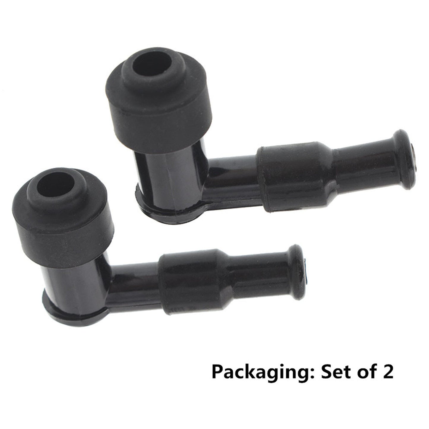 LABLT 2Pcs Motorcycle Spark Plug Cap Boot ATV Cover Resistor 90 Degree Spark Plug Cap