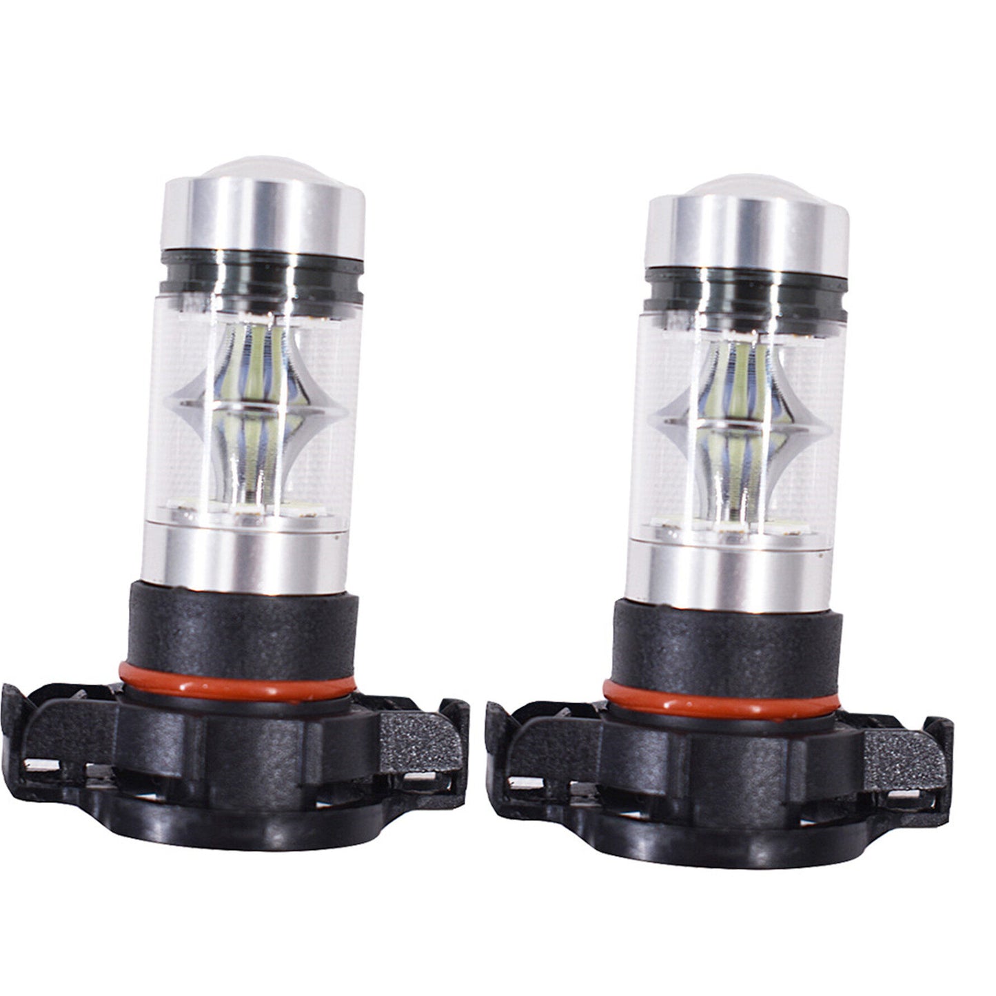 2 PCS H16 5201 5202 9009 PS24WFF 8000K Ice Blue 100W LED Fog Light Driving Bulb DRL