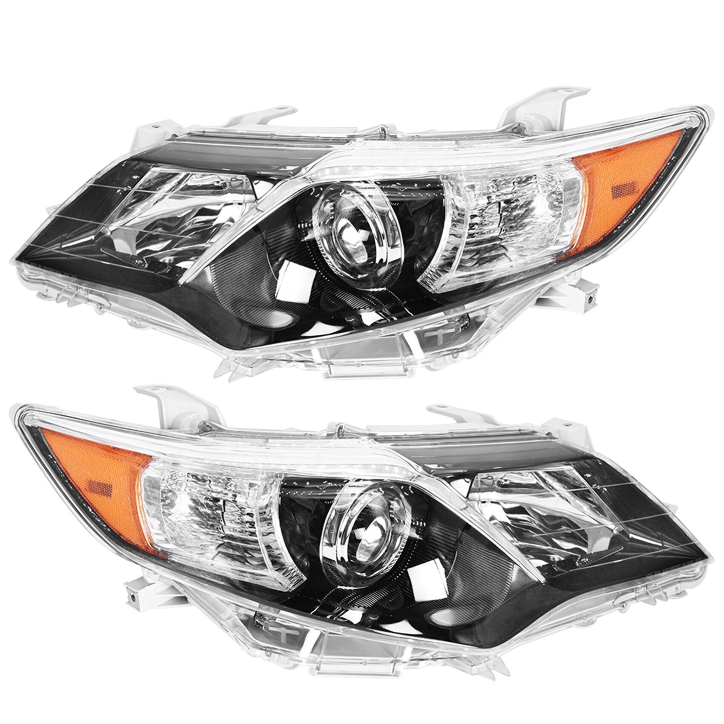 Headlamp Assembly Projector Headlight Black Heavy Duty Polycarbonate Replacement for 2012-2014 Toyota Camry