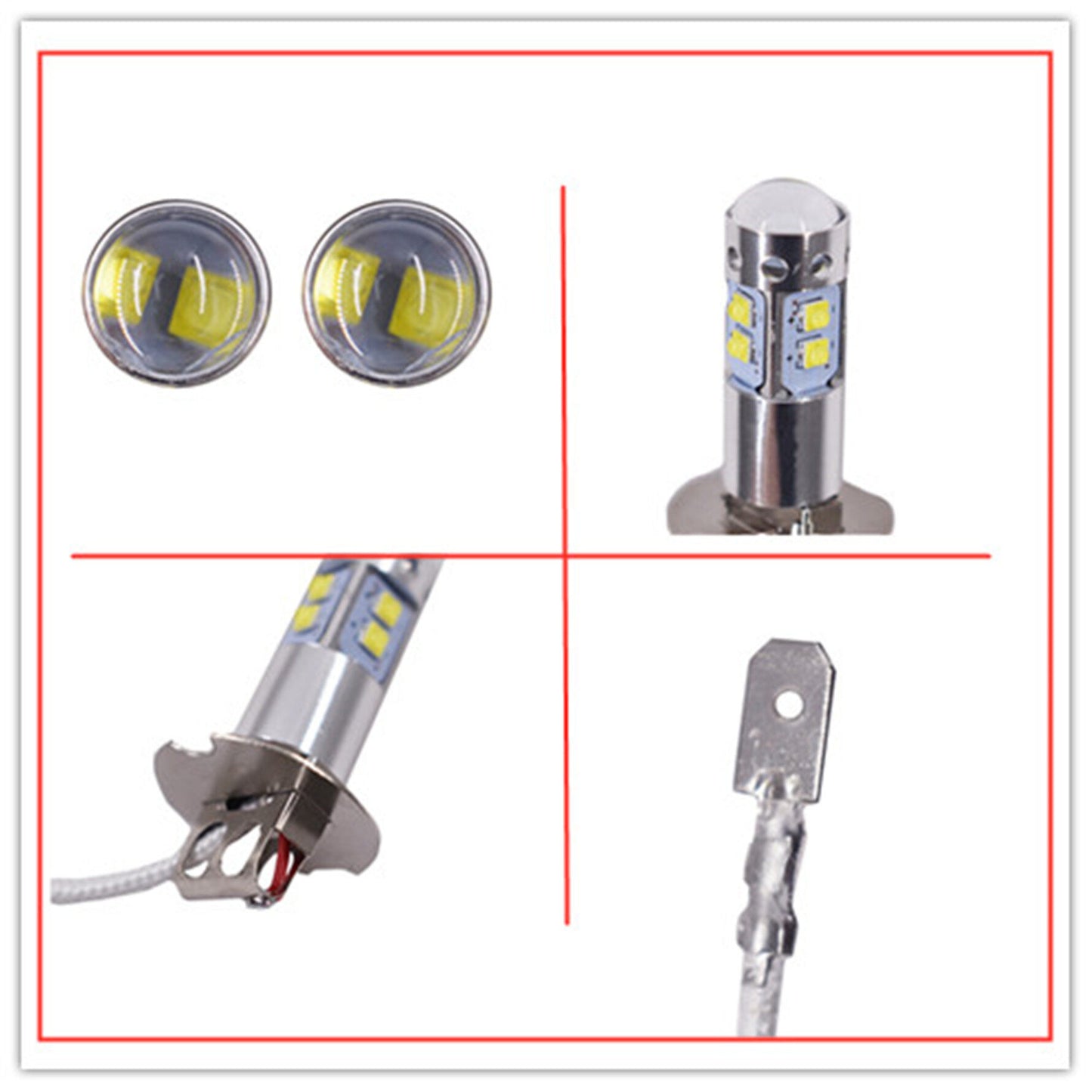 Pack of 2 Bulbs H3 6000K White 100W High Power LED Fog Light Driving Bulb DRL Fit for 2000-2004 Toyota Corolla