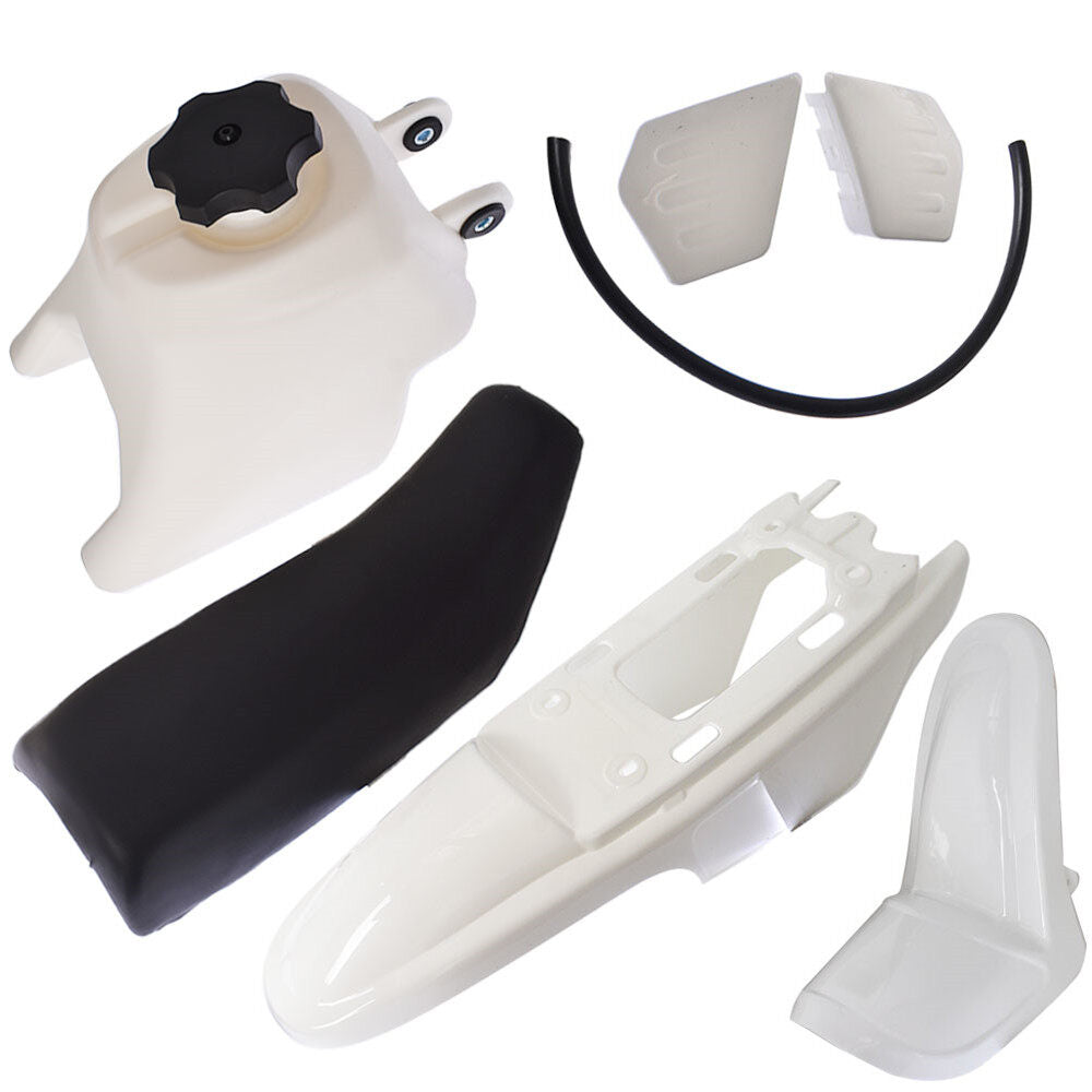 LABLT Motorcycle Complete Fairing Plastic Kit w/Seat Front Fender Rear Fender Gas Tank Body Assembly Replacement for Yamaha PW50 PY50 PW 50 PY 50 All Years White