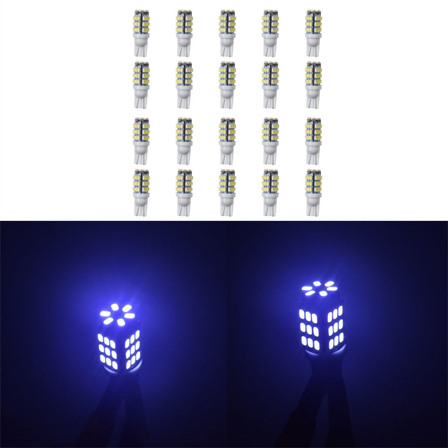 20x Cool White T10/921/194 RV Trailer 42-SMD LED Backup Reverse Lights Bulbs