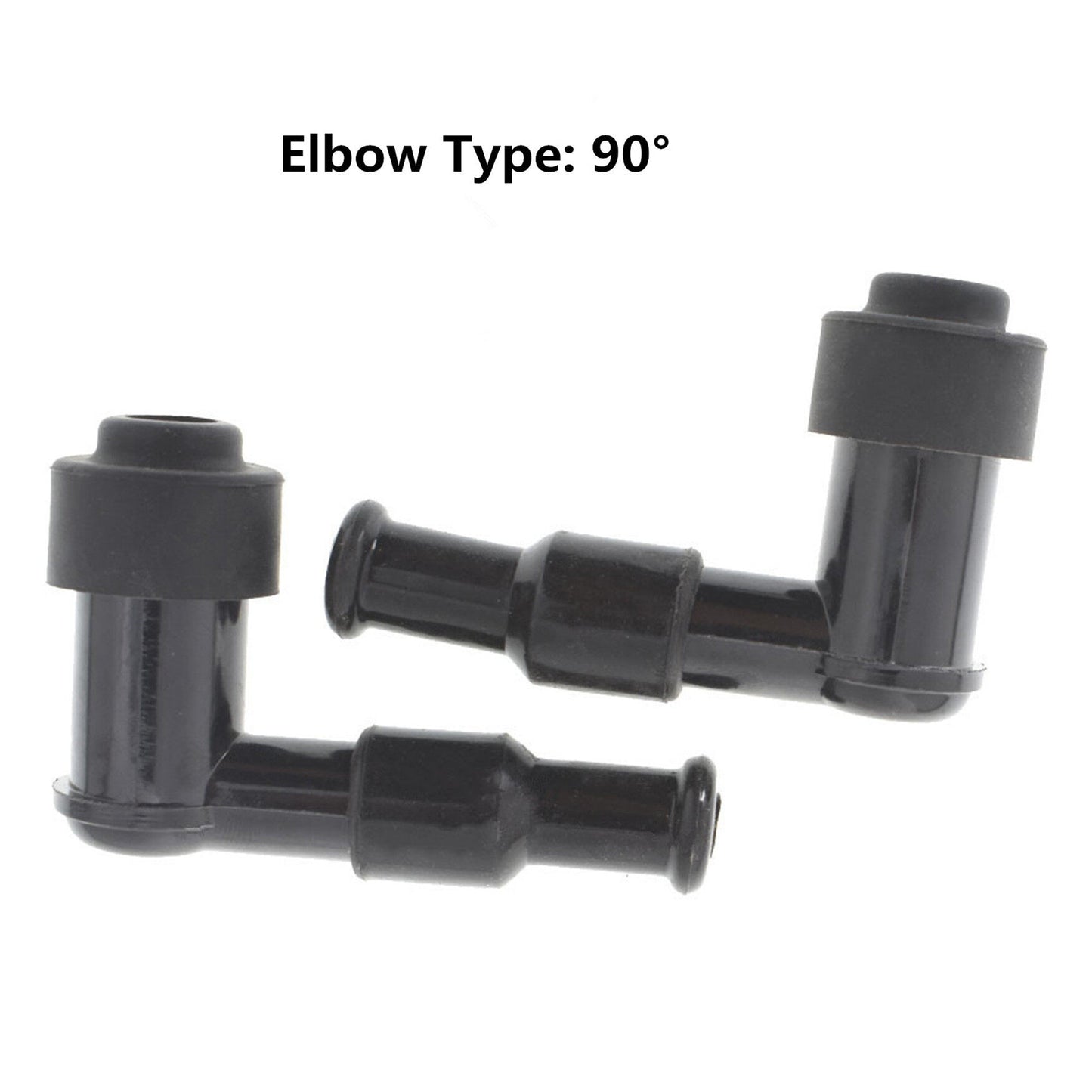 LABLT 2Pcs Motorcycle Spark Plug Cap Boot ATV Cover Resistor 90 Degree Spark Plug Cap