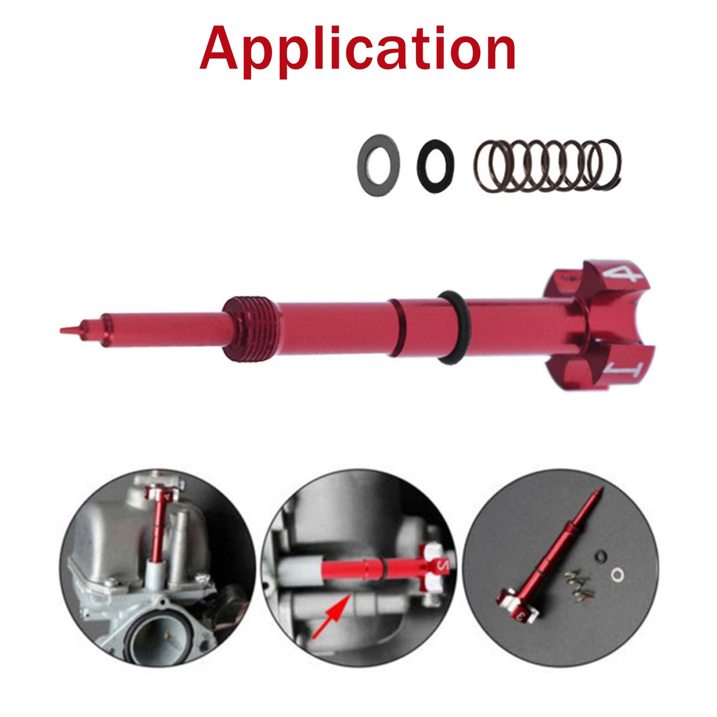 LABLT Universal Motorcycle Air Fuel Mixture Screw Replacement for Keihin FCR Carb Replacement for Yamaha Kawasaki Honda Suzuki Red