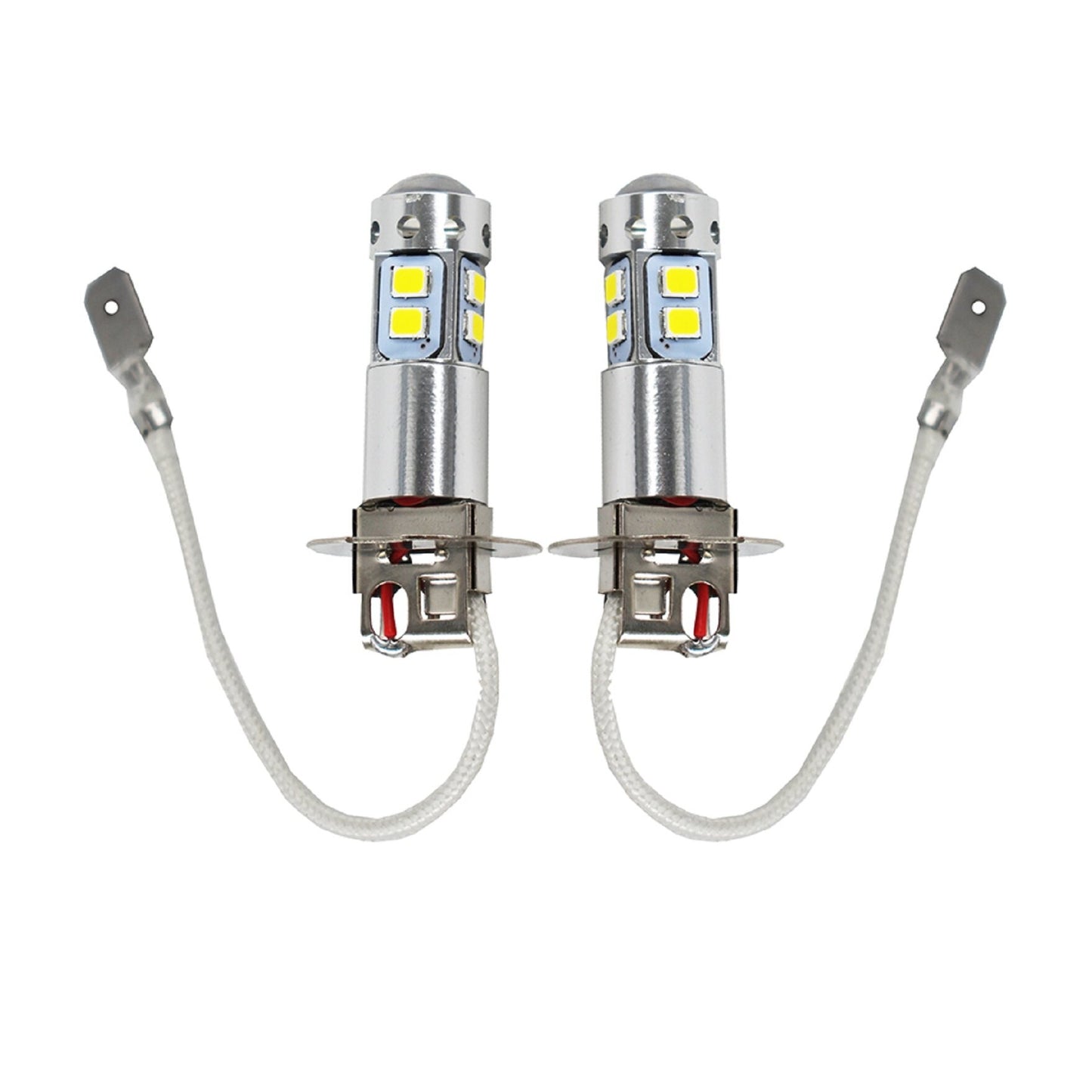 2 x H3 LED Fog Lights Bulbs 100W Extremely Bright 3000K Yellow Fog Light Lamp Bulb Driving Projector DRL Bulbs