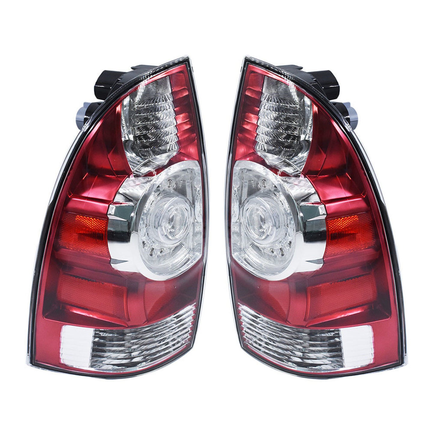 Tail Light Replacement for 2005-2015 Toyota Tacoma Base X-Runner Red Clear LED Rear Tail Brake Lights