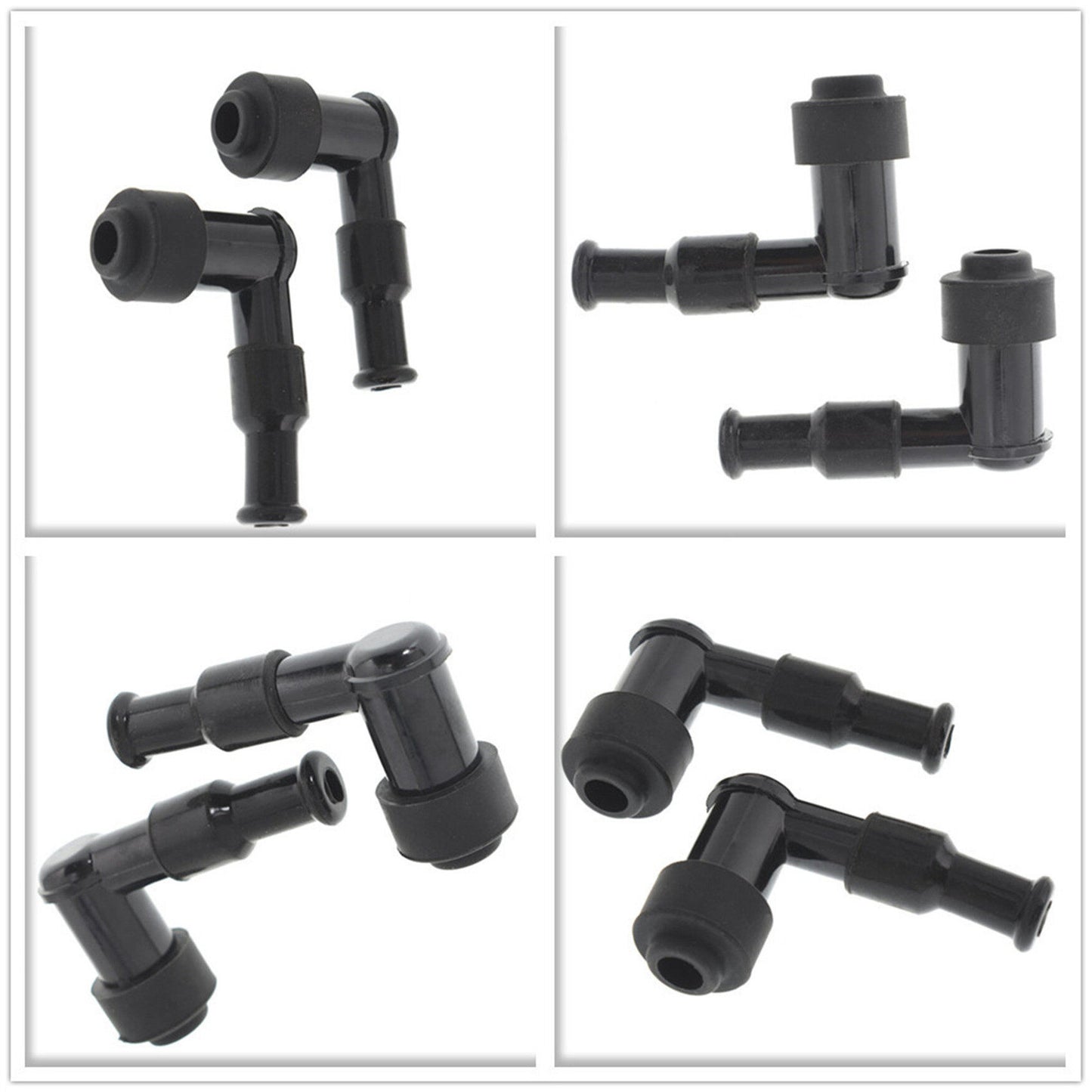 LABLT 2Pcs Motorcycle Spark Plug Cap Boot ATV Cover Resistor 90 Degree Spark Plug Cap