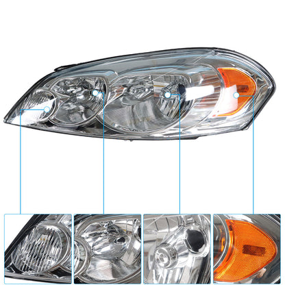 LABLT Headlights Front Head Lamps Replacement for 2006-2013 Chevrolet Impala 2014-2016 Chevrolet Impala Limited 2006 2007 Chevrolet Monte Carlo Headlight Assembly Projector Driver and Passenger Side