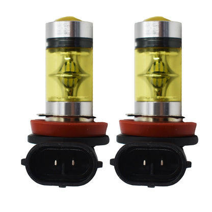 2 x H8 H9 H11 LED Fog Lights Bulbs 100W Extremely Bright 4300K Yellow Fog Light Lamp Bulb Driving Projector DRL Bulbs