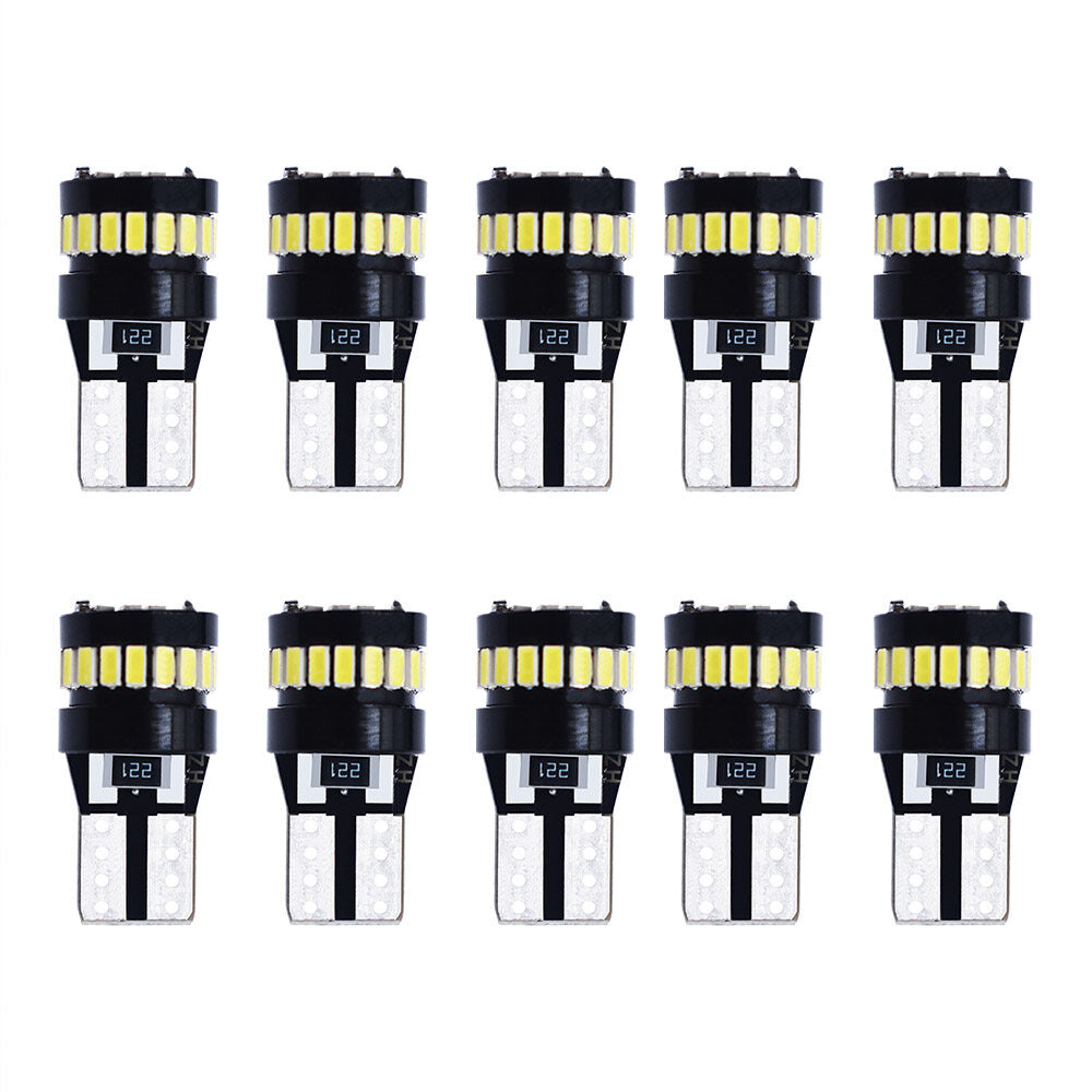 LABLT 10x Super Bright Canbus T10 194 168 LED Light Bulb 6000k Xenon White w5w 2825194 168 158 24SMD 2825