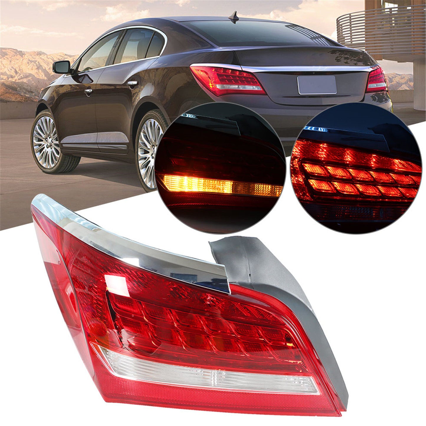 LABLT Rear Brake Light Tail Light Assembly Replacement for 2014 2015 2016 Buick LaCrosse GM2800263 9011018 Left Side LED Turn Singal Light Brake Bulbs