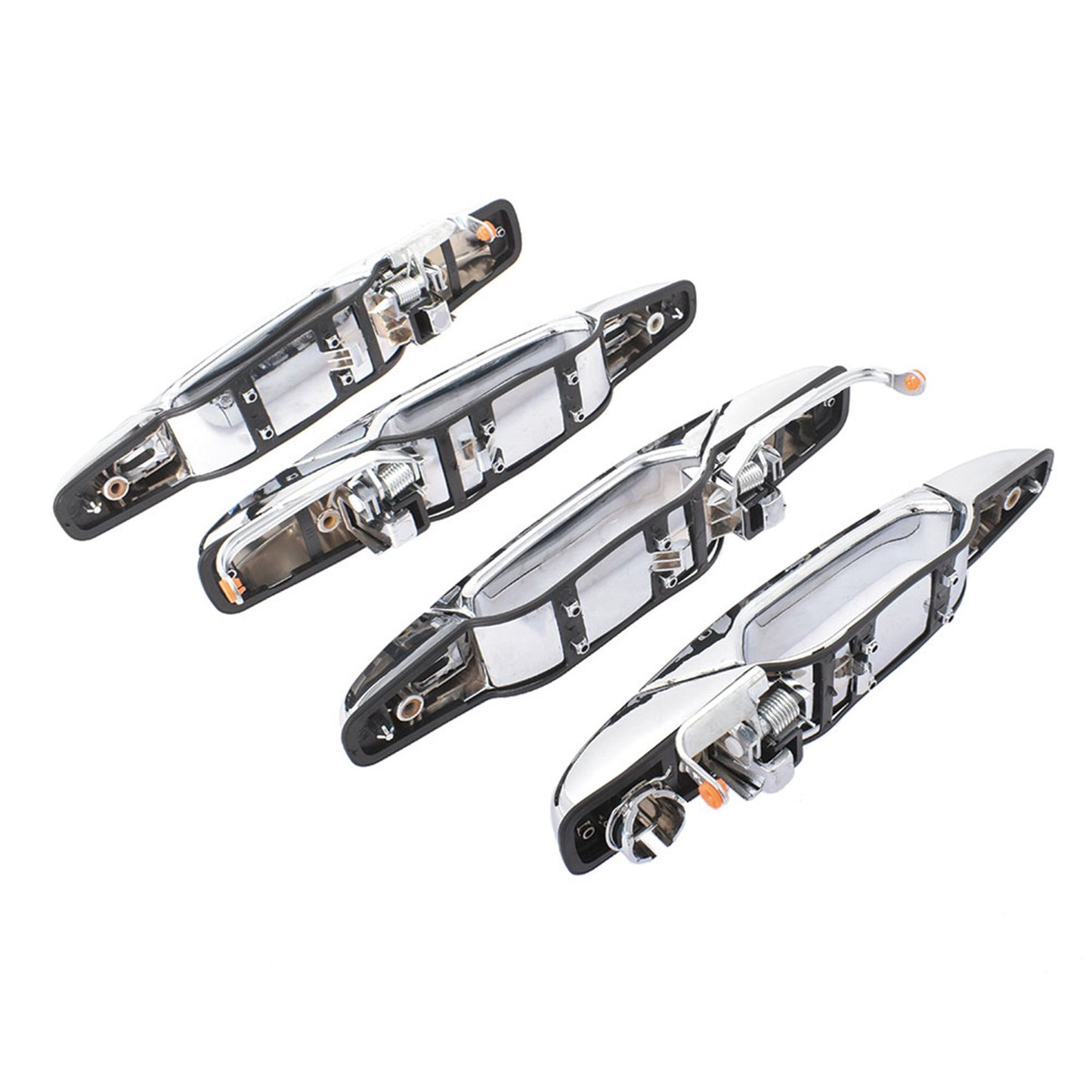 LABLT 4 Pcs Exterior Chrome Door Handle Set Replacement for Escalade Silverado 2007 2008 2009 2010 2011 2012 2013 2014 22738721 22738722 22738725 25960522 GM1310163