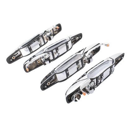 LABLT 4 Pcs Exterior Chrome Door Handle Set Replacement for Escalade Silverado 2007 2008 2009 2010 2011 2012 2013 2014 22738721 22738722 22738725 25960522 GM1310163