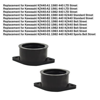 LABLT 2Pcs Carburetor Insulator Carb Intake Boot Set 16065-1027 Replacement for Kawasaki KZ440 1980-1983 Standard Street Belt Street 1980 1981 1982 1983
