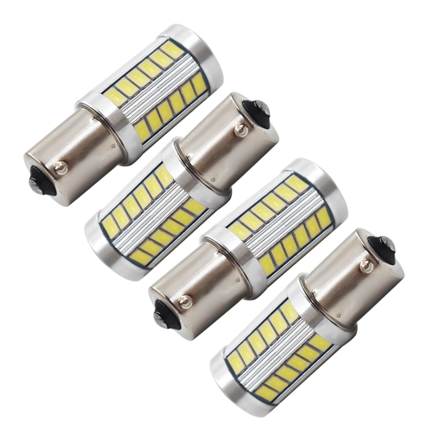 4 Pcs 1156 LED Super Bright 6000K White Brake Light Bulb 5630 33SMD 1141 1073 7506 Turn Signal Light Back Up Reverse Light Parking Light Side Marker Bulbs RV Light Lamp DC 12V