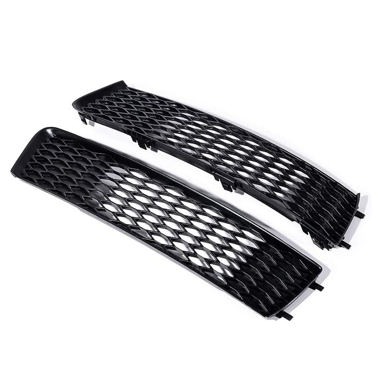 L+ R Driver Side And Passenger Side Front Bumper Fog Light Grille Cover Honeycomb Replacement for AUDI 2010-2015 Q7 S-Line 4L0807697B, 4L0807698B(Color : Black)