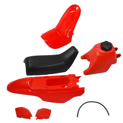 LABLT Motorcycle Complete Fairing Plastic Kit w/Seat Front Fender Rear Fender Gas Tank Body Assembly Replacement for Yamaha PW50 PY50 PW 50 PY 50 All Years Red