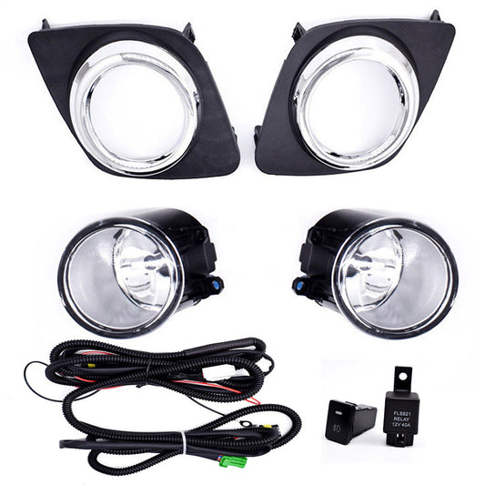 Clear Fog Driving Lights Kit w/Bezel Switch Bulbs Replacement for 2009-2012 Toyota RAV4