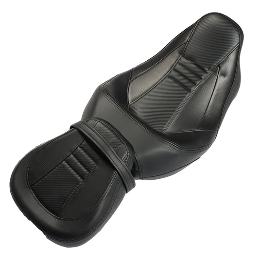 LABLT Motorcycle Complete Rider Passenger Seat Driver Seat Rider Pillion Replacement for 2009-2022 CVO Touring Road King Road Glide Street Glide Electra Glide FLTR BLK T08 Black