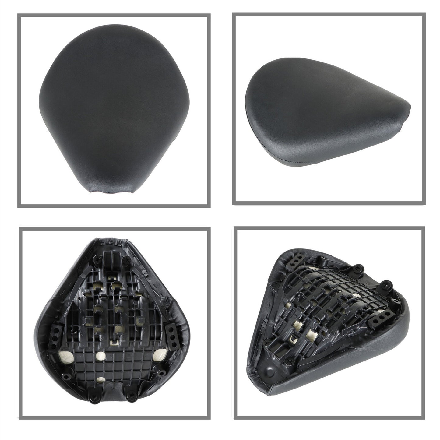 LABLT Motorcycle 12 Solo Seat Complete Universal Cushion Black Replacement for 2017-2021 Honda Rebel 300 500