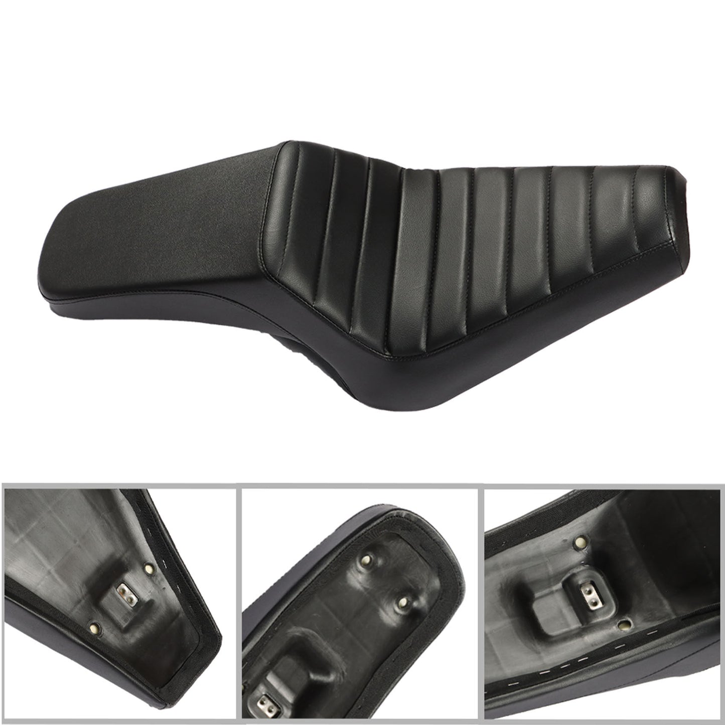 LABLT Motorcycle Driver & Passenger Cushion Two-Up Seat Replacement for Yamaha 950 XV950 XVS950 Bolt 2014-2020 Black