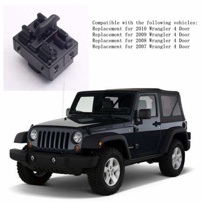 LABLT 4602756AB Front Left Master Power Window Door Lock Switch Replacement for Jeep Wrangler 2007 2008 2009 2010 4602756AA