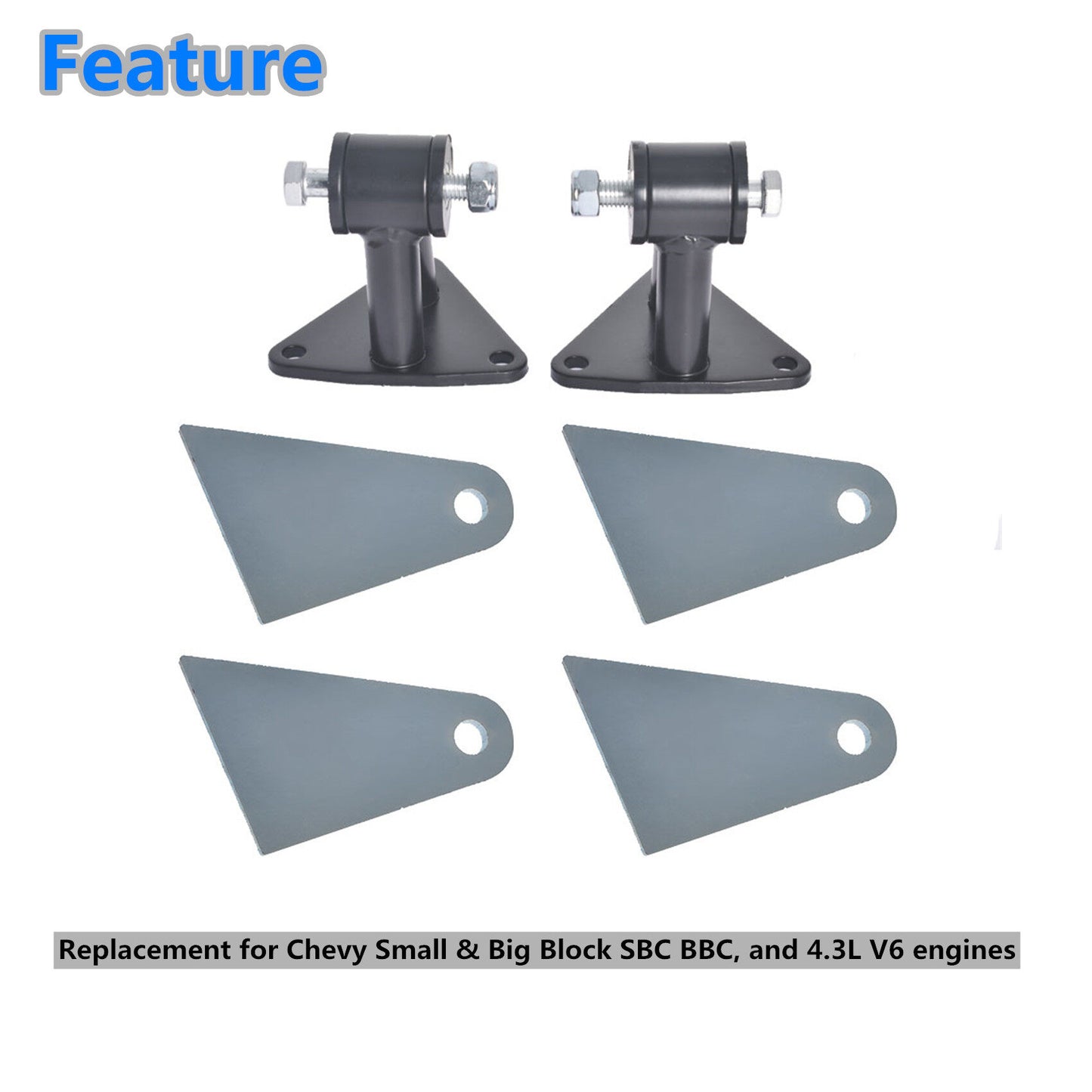 LABLT Automotive Plug-in Welded Engine Mounting Bracket 91018040 Replacement for Small & Big Block SBC BBC V8 Engine