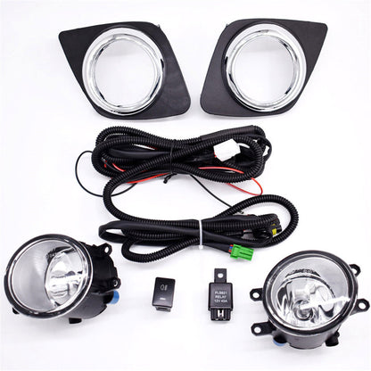 Clear Fog Driving Lights Kit w/Bezel Switch Bulbs Replacement for 2009-2012 Toyota RAV4