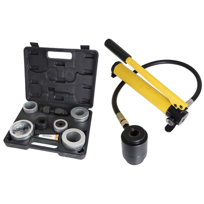 Hydraulic Tube Expander Kit 1-5/8 to 4-1/4 Size 10 T Manual Hydraulic Hose Stretcher with 4 Dies and 2 Storing Case for Copper Aluminum Tubes in Car Repairing 78835 17350