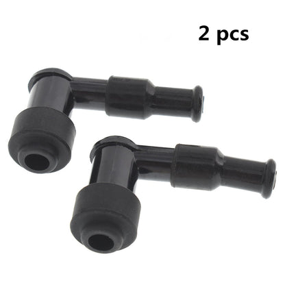 LABLT 2Pcs Motorcycle Spark Plug Cap Boot ATV Cover Resistor 90 Degree Spark Plug Cap