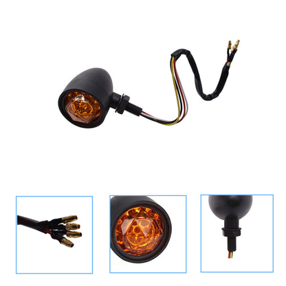 LABLT Diamond Lens Motorcycle LED Turn Signals Brake Running Tail Light Replacement for Dyna Road King Amber 12V