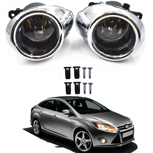 LABLT Fog Lights Assembly Fog Lamp Clear Lens Bumper Lamp Bulbs w/Harness Bracket Kit Replacement for 2012 2013 2014 Ford Focus S SE SEL Titanium