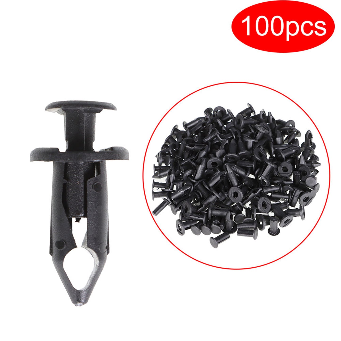 LABLT 100 pcs Car 8mm Dia Hole Plastic Rivets Fastener Auto Fender Bumper Push Pin Clips