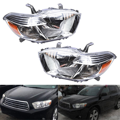 Headlight Replacement Headlamp Pair Replacement for Toyota Highlander 2008-2010