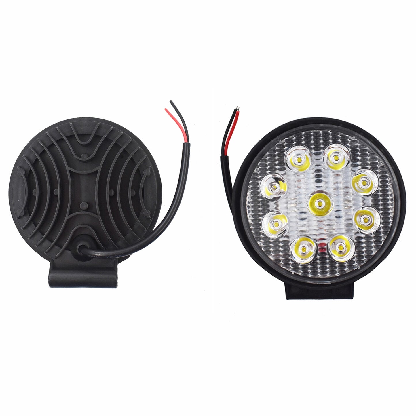 20x 4inch 27W Round LED Work Lights Pod SPOT Beam Offroad Fog Driving Light 12V Fit for Off Road Vehicles SUV Trucks UTE ATV Engineering Vehicles