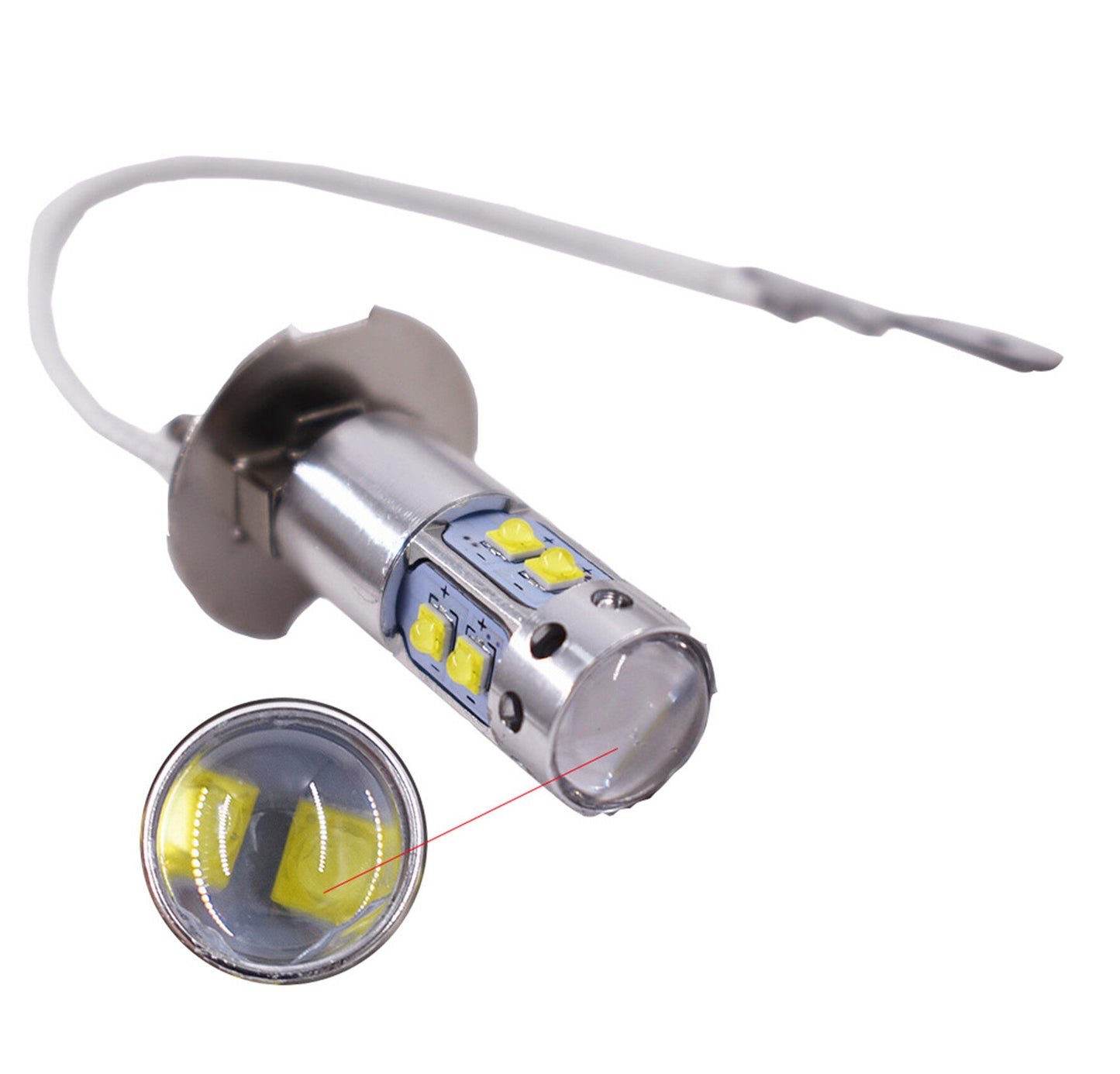 Pack of 2 Bulbs H3 6000K White 100W High Power LED Fog Light Driving Bulb DRL Fit for 2000-2004 Toyota Corolla