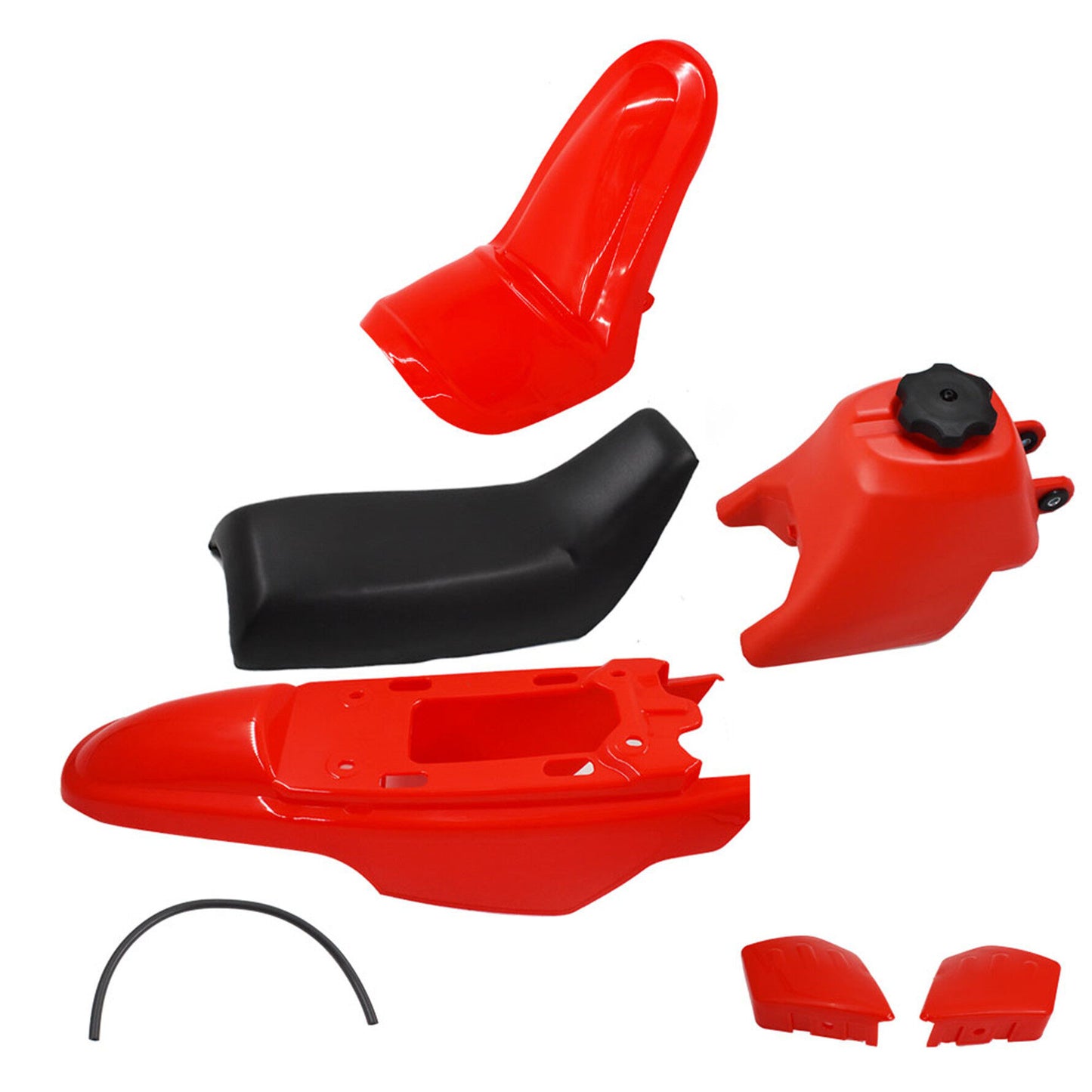 LABLT Motorcycle Complete Fairing Plastic Kit w/Seat Front Fender Rear Fender Gas Tank Body Assembly Replacement for Yamaha PW50 PY50 PW 50 PY 50 All Years Red