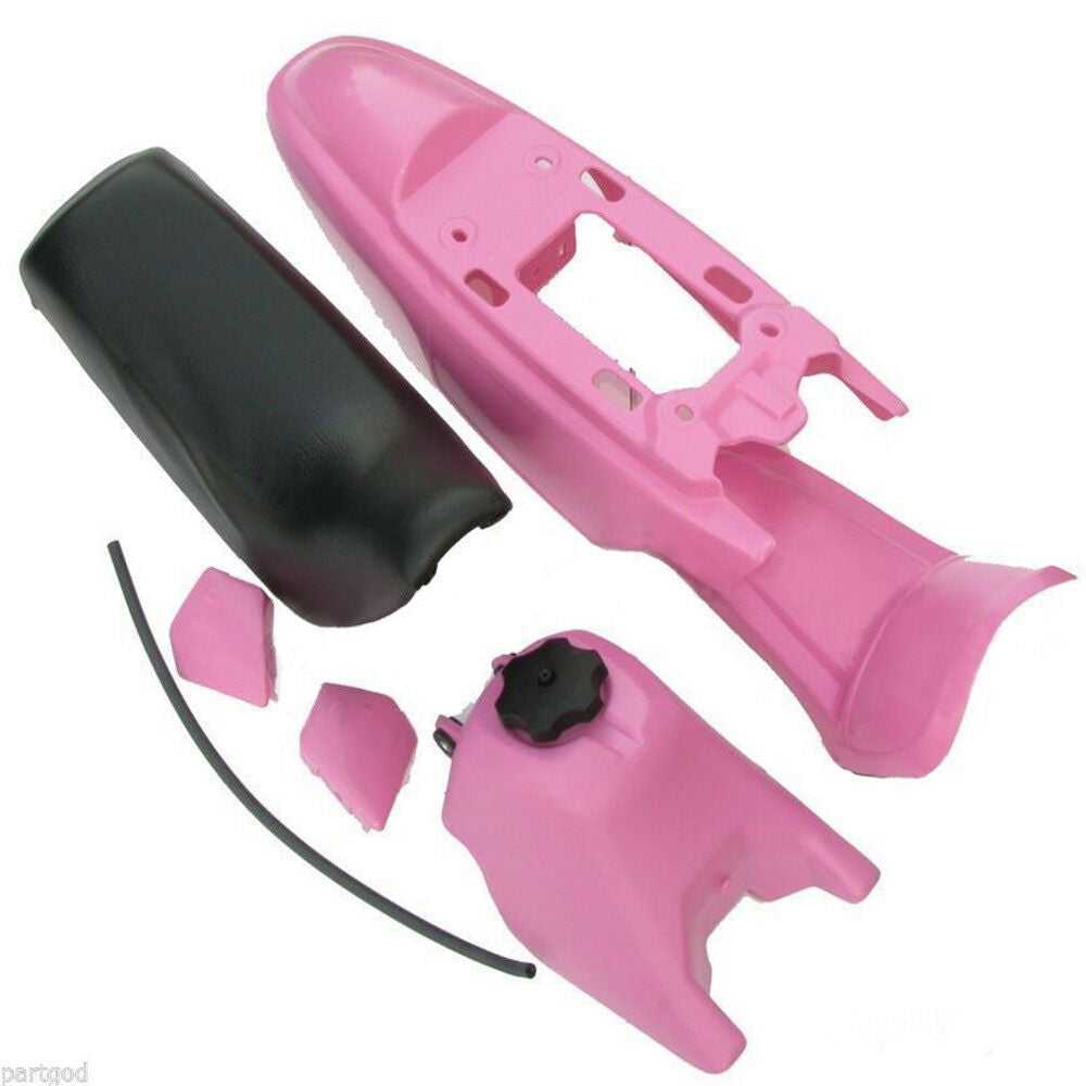 LABLT Motorcycle Complete Fairing Plastic Kit w/Seat Front Fender Rear Fender Gas Tank Body Assembly Replacement for Yamaha PW50 PY50 PW 50 PY 50 All Years Pink