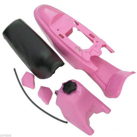 LABLT Motorcycle Complete Fairing Plastic Kit w/Seat Front Fender Rear Fender Gas Tank Body Assembly Replacement for Yamaha PW50 PY50 PW 50 PY 50 All Years Pink