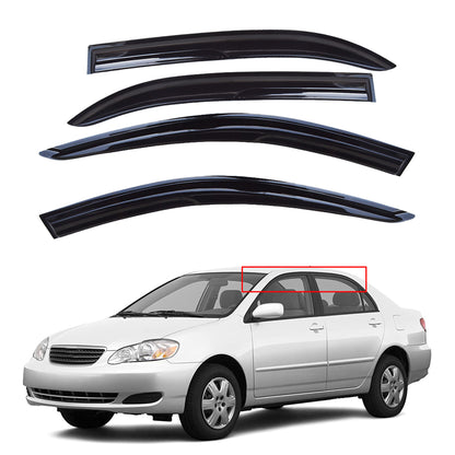 LABLT Outside 4 Pieces Black Window Vent Visors Shade Sun Rain Wind Guards Deflectors Cover Acrylic Replacement for Toyota Corolla 2003 2004 2005 2006 2007 2008