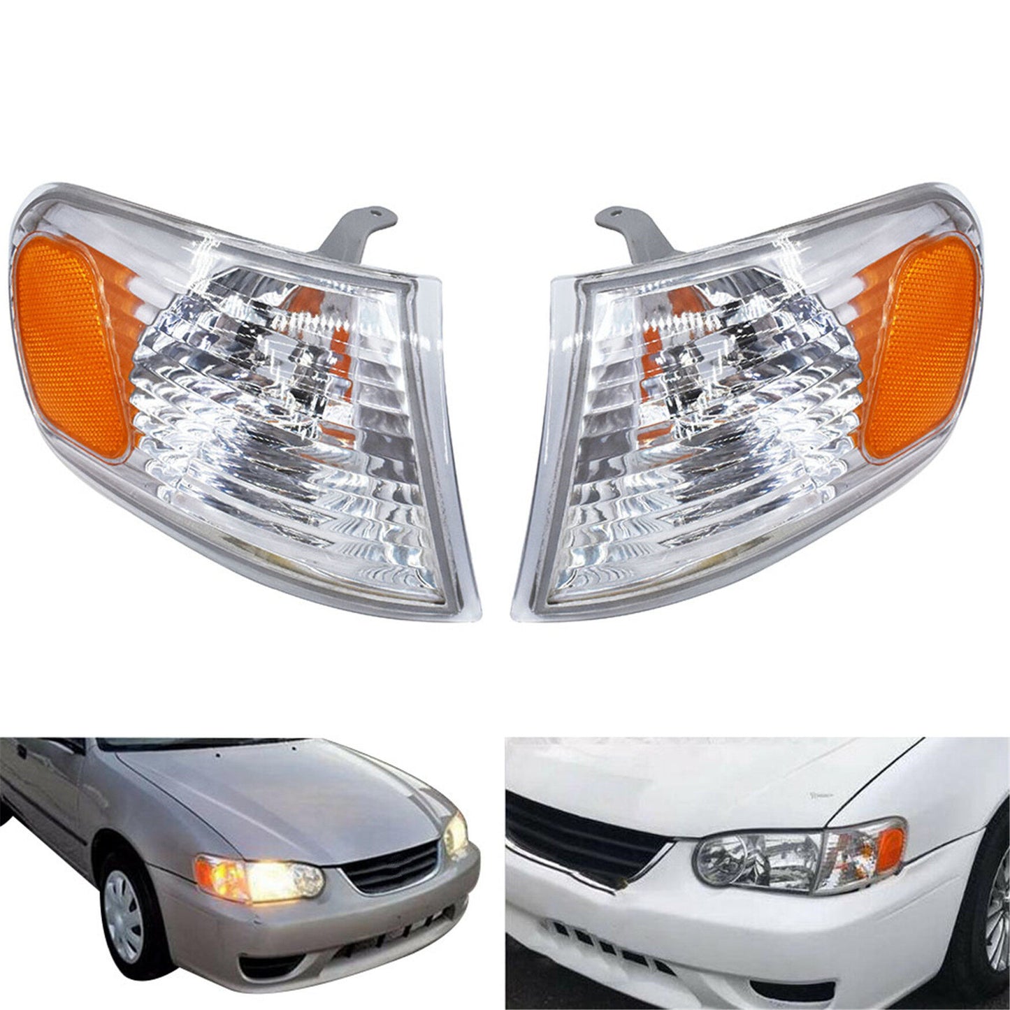 LABLT A Pair Left Right Side Corner Marker Turn Signal Lights Replacement for 01-02 TOYOTA COROLLA