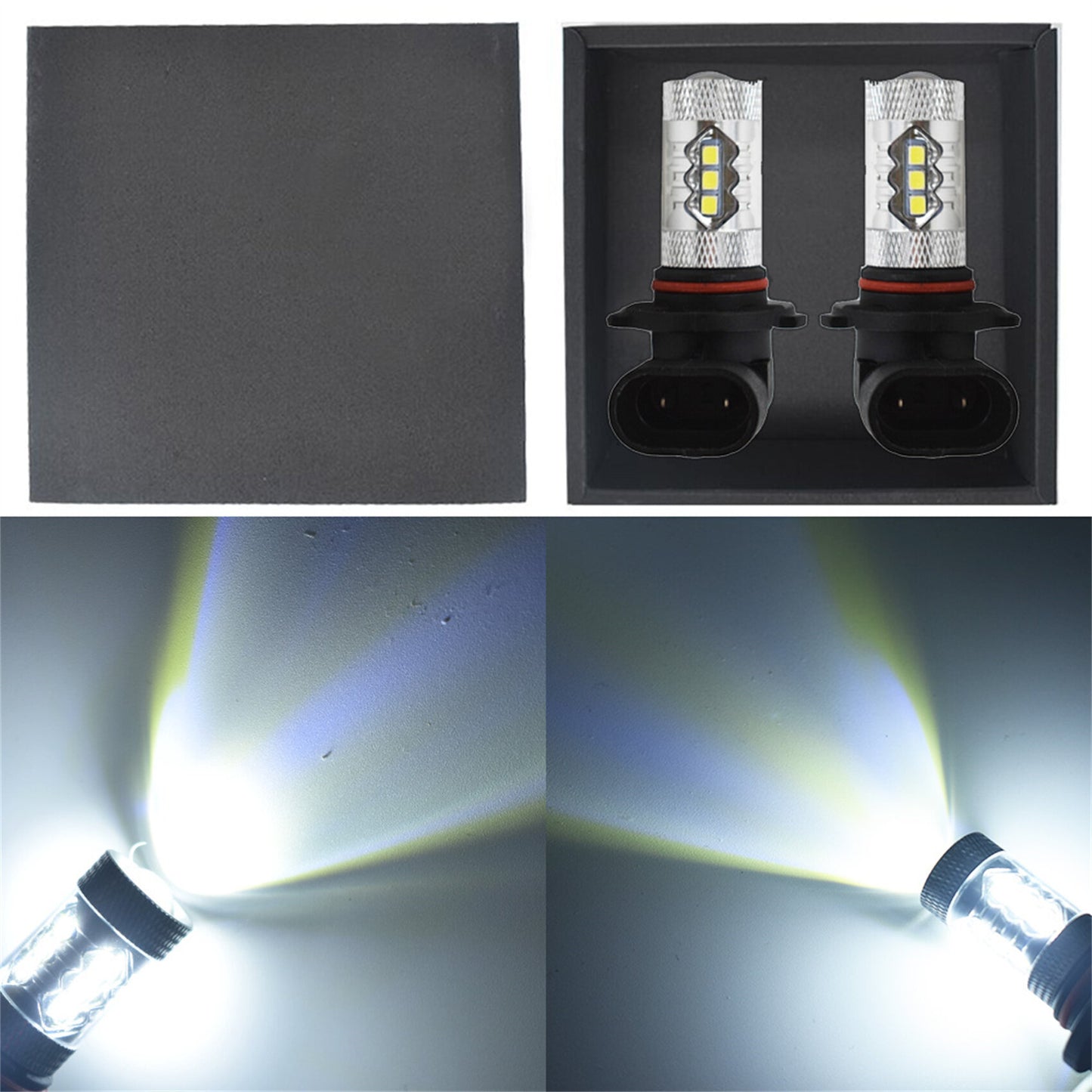 2 x H10 9145 LED Fog Lights Bulbs 80W Extremely Bright 6000K White Fog Light Lamp Bulb Driving Projector DRL Bulbs for 2003 2004 2005 2006 Chevrolet Silverado