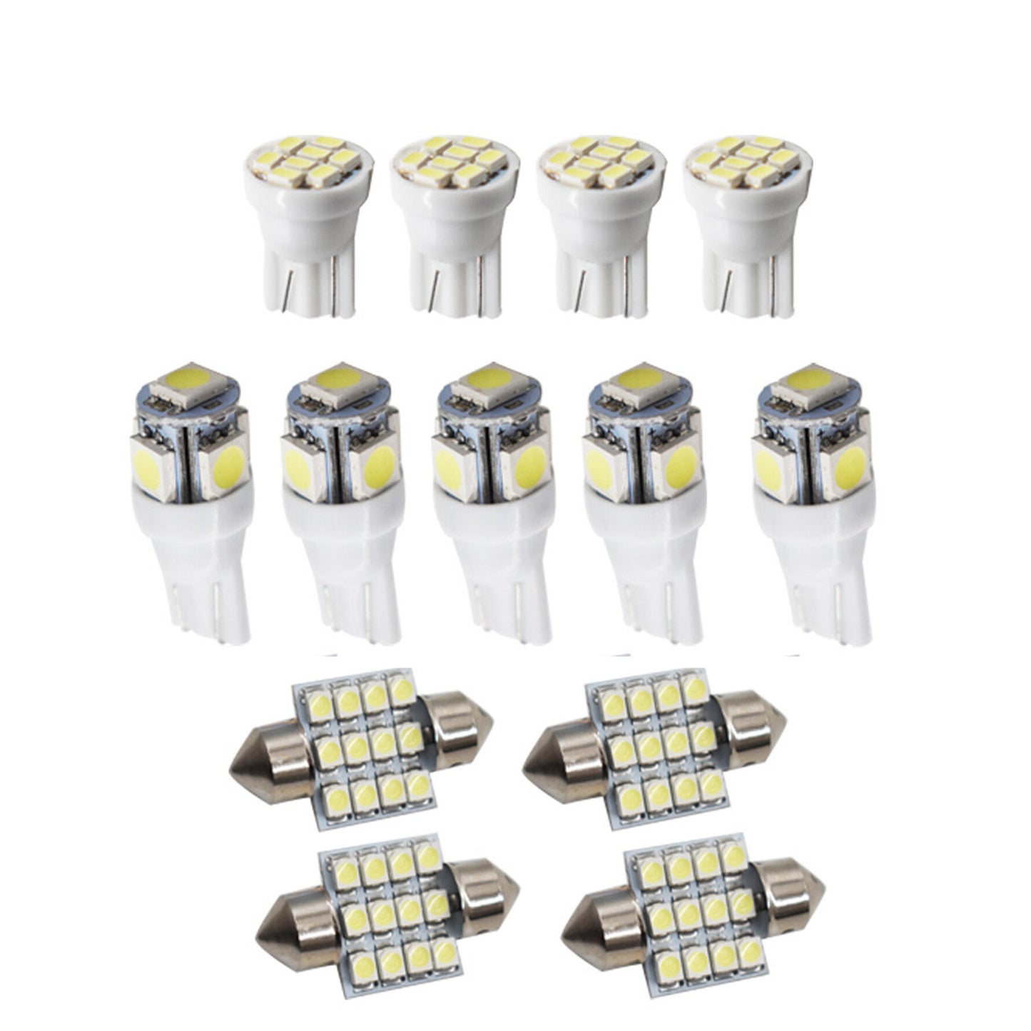 13 Pack T10 31mm Pure White LED Lights Interior Package Kit for Dome License Plate Lamp Bulbs