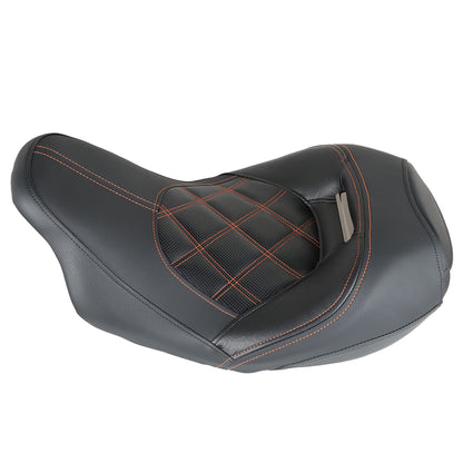 LABLT Motorcycle Complete Rider Passenger Seat Driver Seat Rider Pillion Replacement for 2009-2022 CVO Touring Road King Road Glide Street Glide Electra Glide FLTR BLK T08 Black Orange