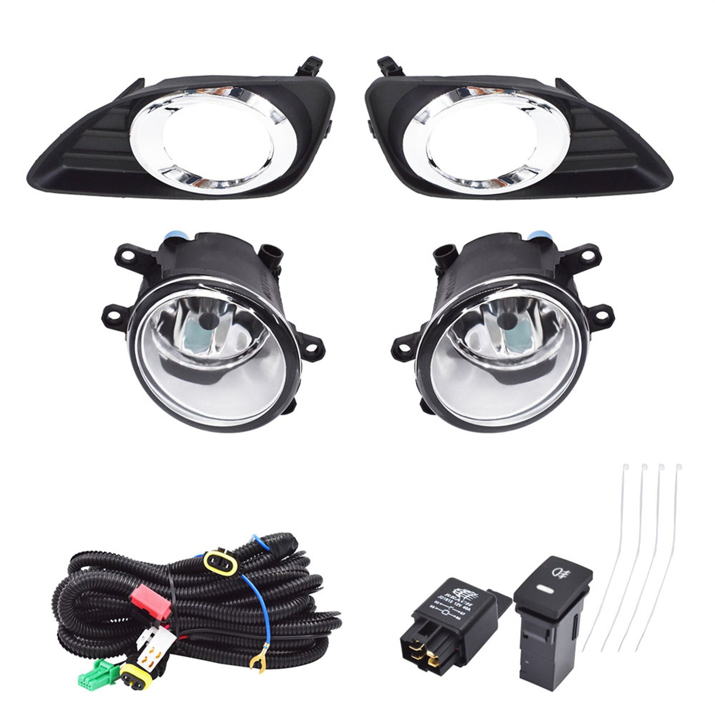 Projector Fog Lights Bumper Driving Lamps w/Switch Assembly Driver & Passenger Replacement for 2010-2011 Toyota Camry